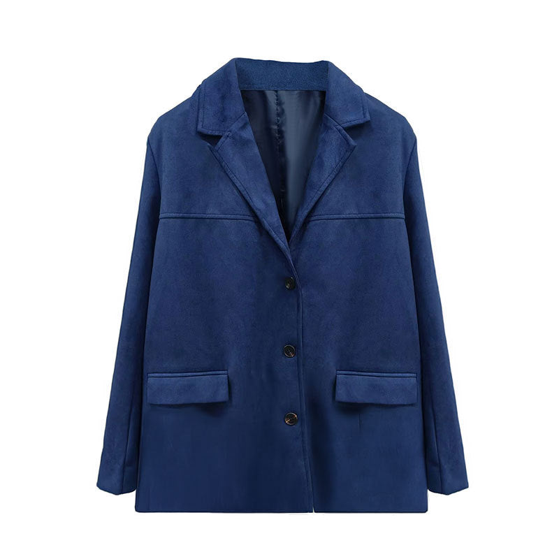 Veste en Suède Élégante pour Femmes avec Coupe Classique et Deux Poches Levoire