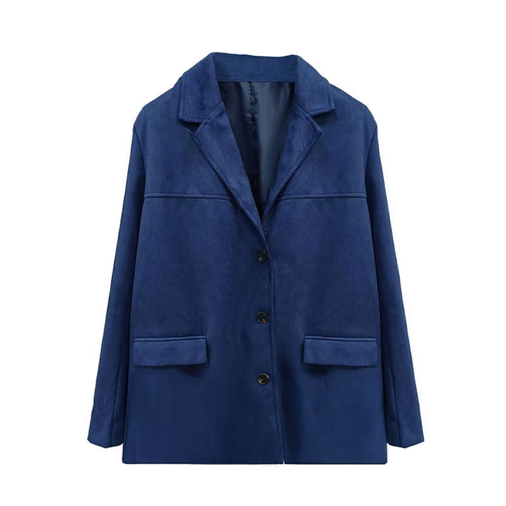Veste en Suède Élégante pour Femmes avec Coupe Classique et Deux Poches Levoire