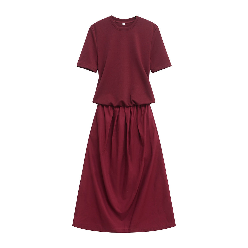 Levoire | Robe Longue à Manches Charmante Printemps Bordeaux