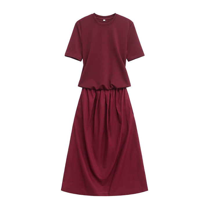 Levoire | Robe Longue à Manches Charmante Printemps Bordeaux