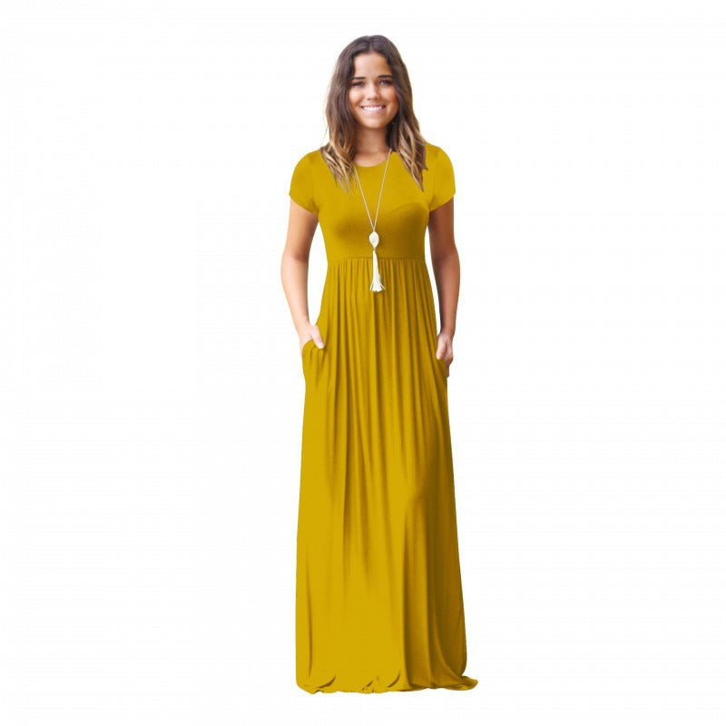 Robe maxi femme avec poches pratiques et coupe fluide à la mode Levoire