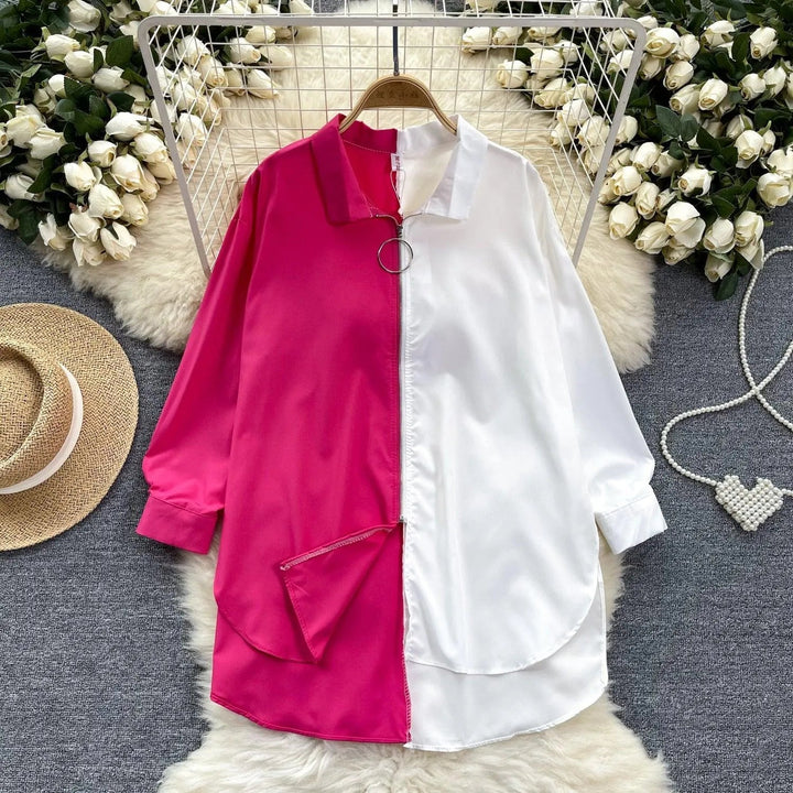 Levoire | Chemise dans des couleurs assorties avec une longueur mi-longue Rosenrot Taille libre