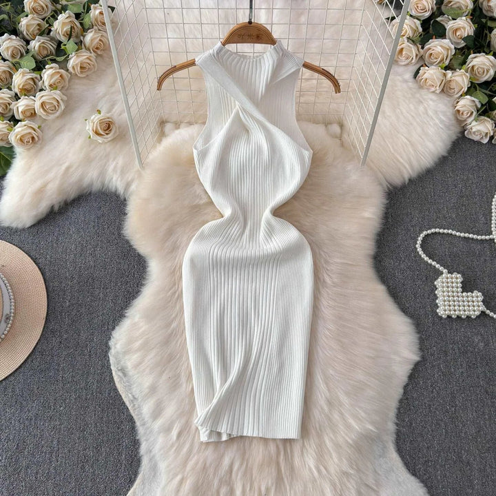 Levoire | Tenue de soirée à encolure américaine en tricot Blanc Taille libre
