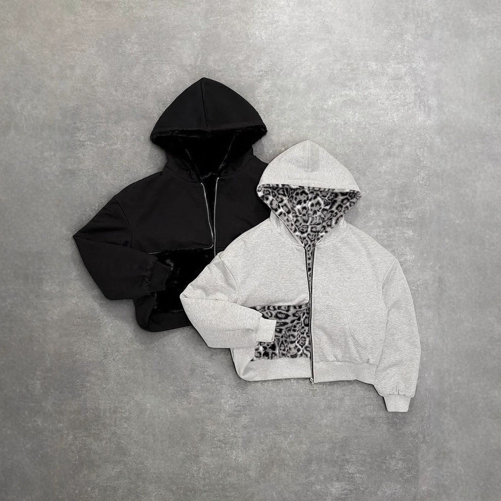 Veste à capuche pour femmes avec doublure en polaire animale et poches pratiques Levoire