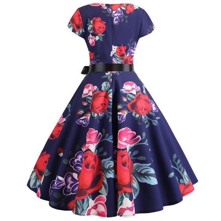 Robe midi femme avec des motifs floraux et jupe évasée Levoire