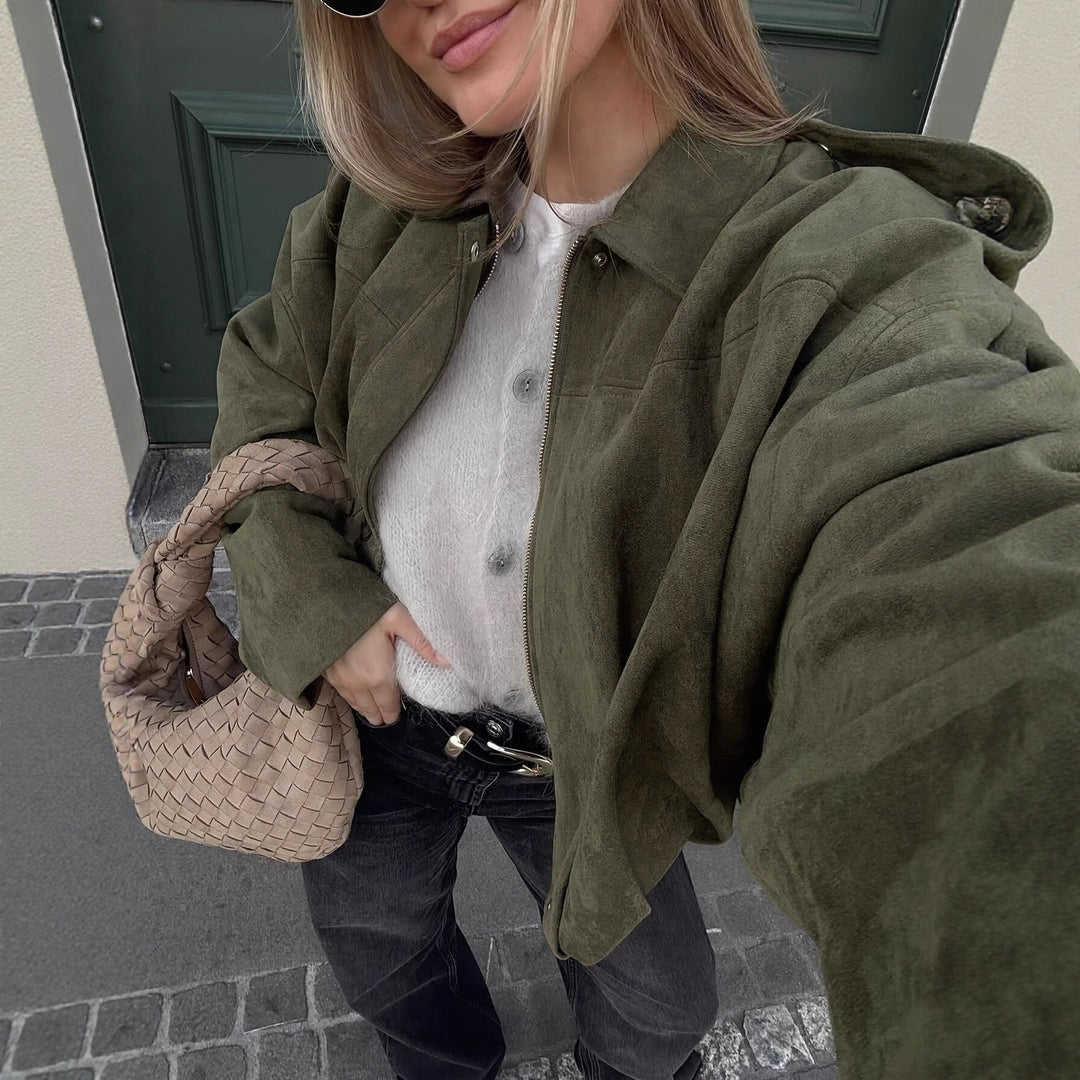 Veste oversize pour femmes en imitation daim doux Levoire