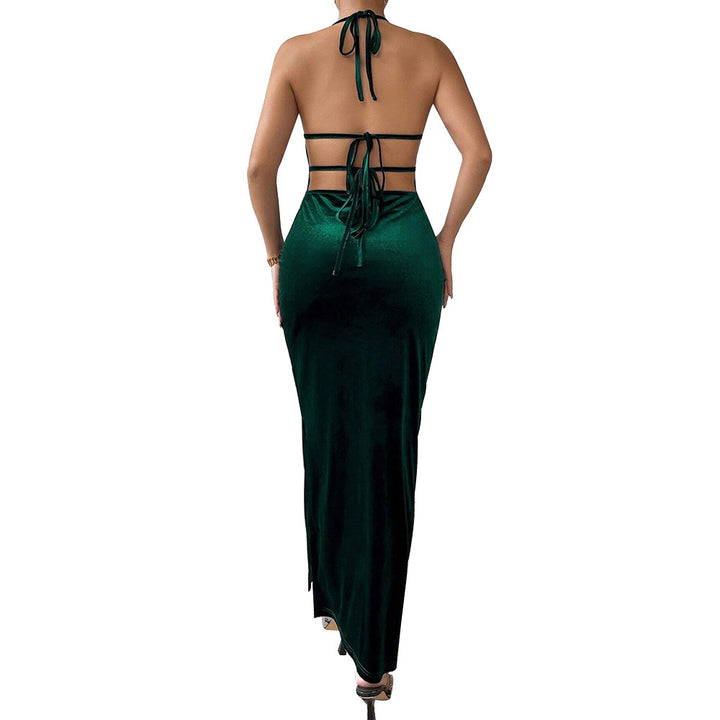 Robe maxi pour femmes avec un design de bretelles élégant et une fente sur le côté Levoire