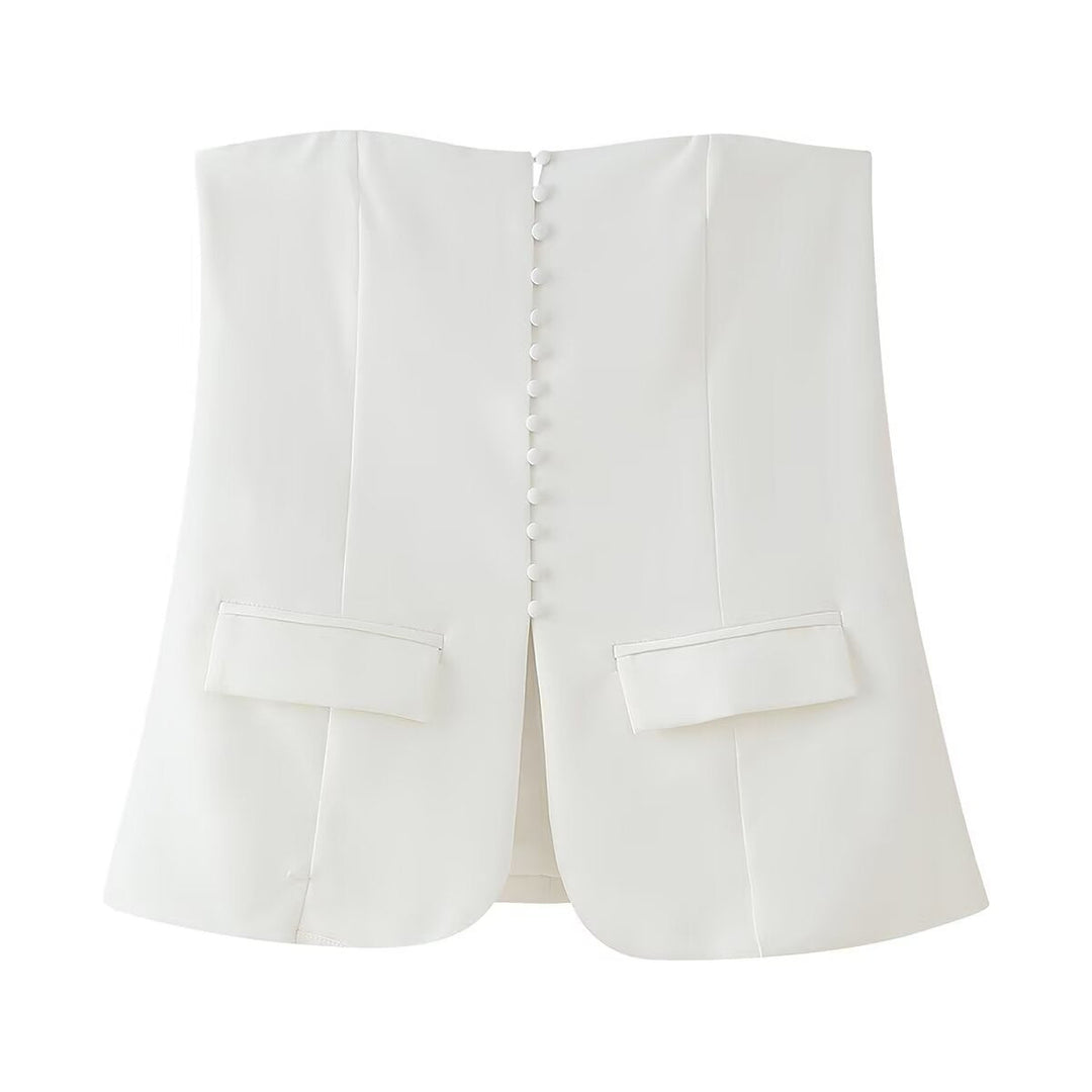 Levoire | Essentiel Simple Haut Court Sans Bretelles Blanc