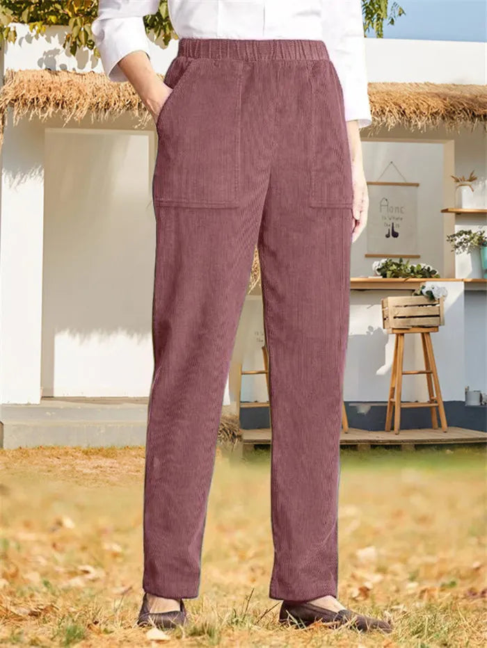 Levoire | pantalon à volants uni pour femmes Rot