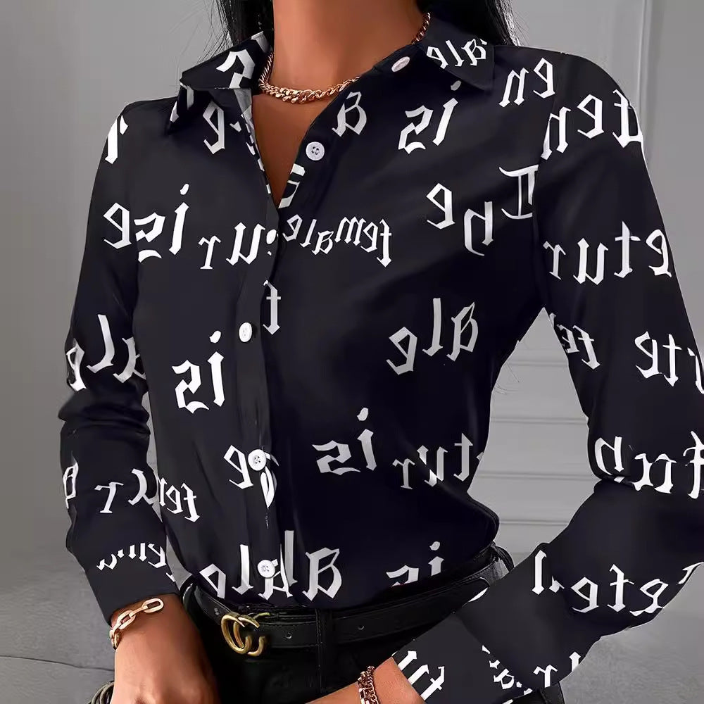 Levoire | Élégante chemise à manches longues imprimée printemps-automne