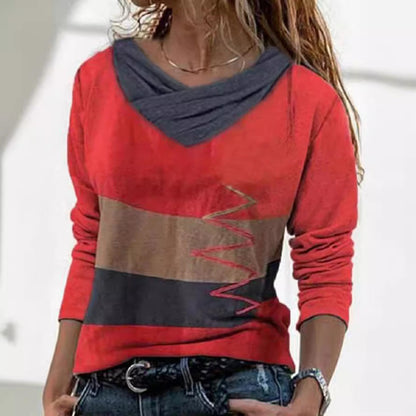 Levoire | Modern printed V-neck long-sleeve shirt