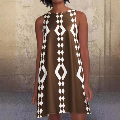 Levoire | Jupes mi-longue A-line sans manches imprimée élégante