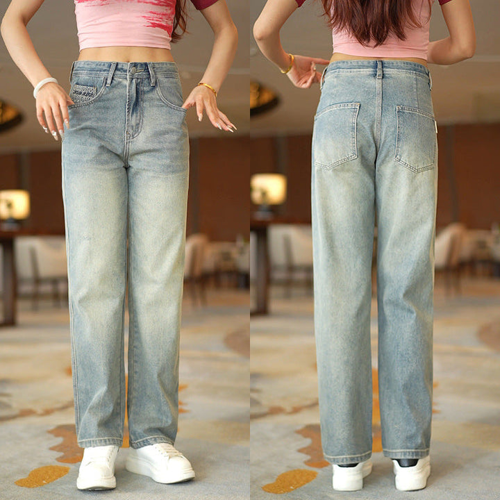 Levoire | Jeans Droit À Jambe Large, Jeans Décontractés