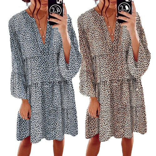 Robe maxi femme avec un élégant col en V et des manches volumineuses Levoire