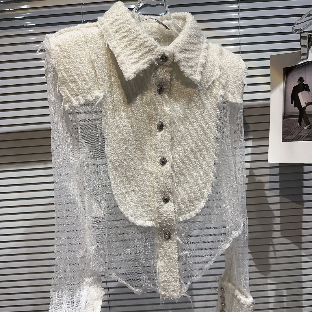 Levoire | Chemise Socialite Avec Détails En Dentelle Pour Une Tenue Élégante