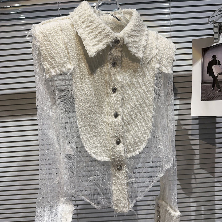Levoire | Chemise Socialite Avec Détails En Dentelle Pour Une Tenue Élégante