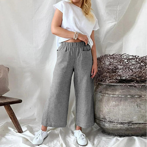 Levoire | Pantalon Large Rayé Confortable Pour Femmes