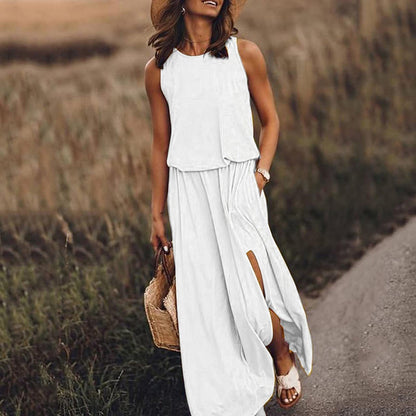 Levoire | Robe Rayée Unie Chic Hihaton Blanc