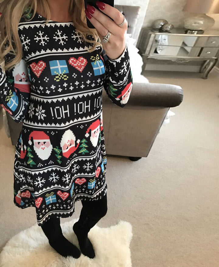 Levoire | Prêt pour la fête Robe de Noël à faible hauteur Mosaïque
