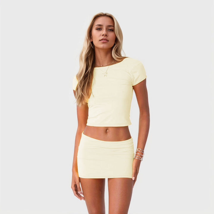 Ensemble de Top Court et Jupe Mini pour Femmes Levoire