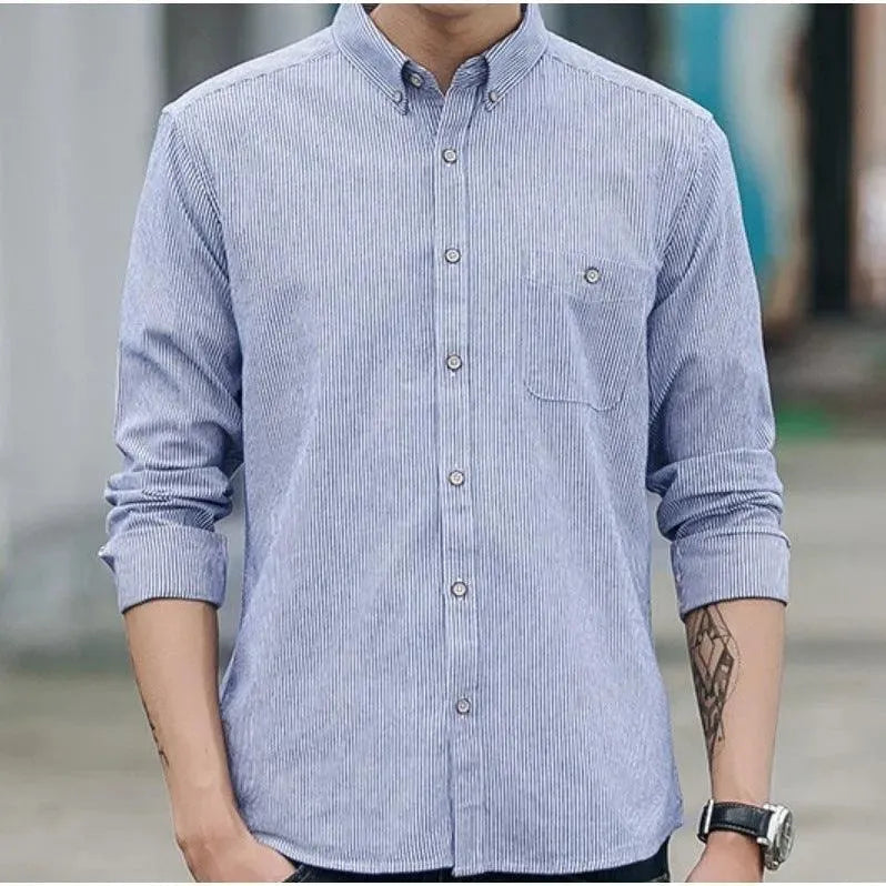 Levoire | Chemise à rayures slim-fit à manches longues