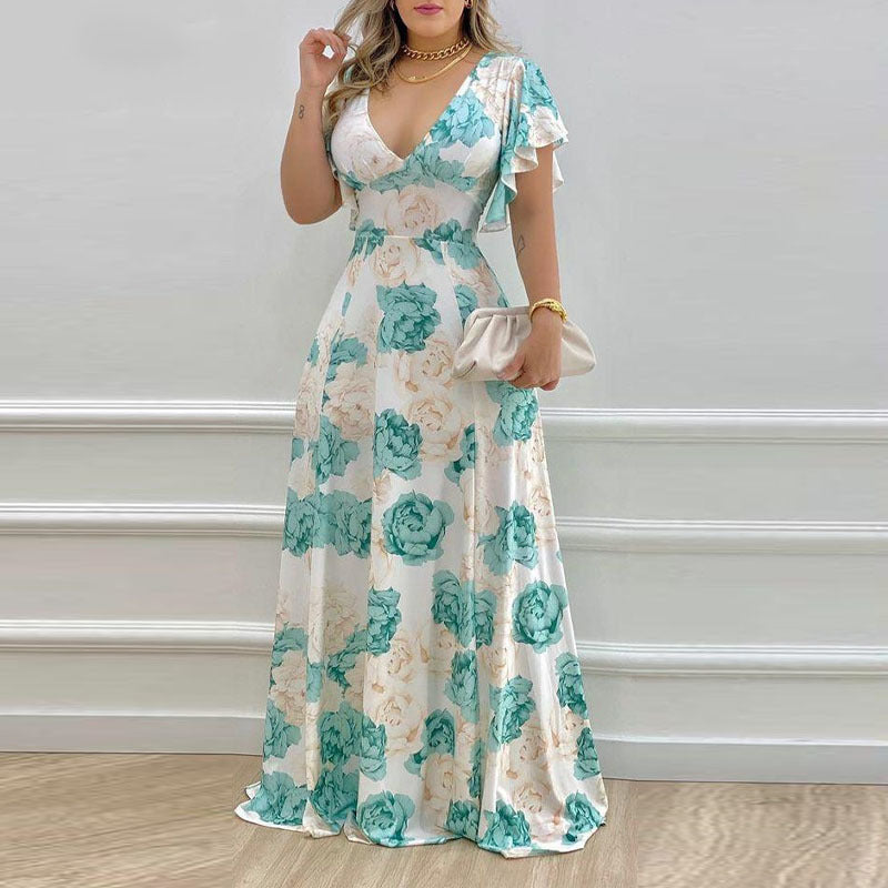 Robe maxi femme avec motif floral romantique Levoire