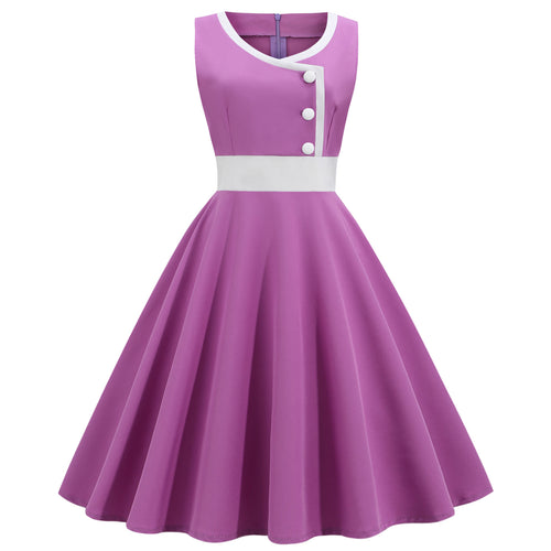 Robe swing femme avec une coupe A-line de haute qualité et des détails de boutons élégants Levoire