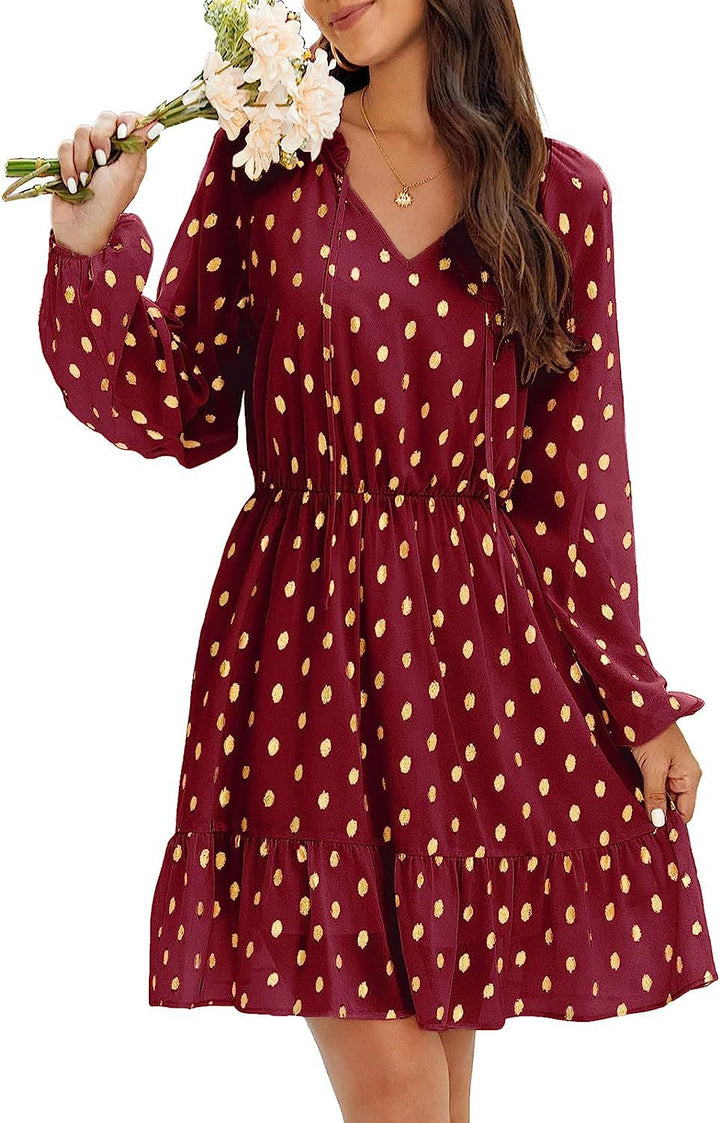 Robe en lin décontractée pour femmes avec détails volantés Levoire