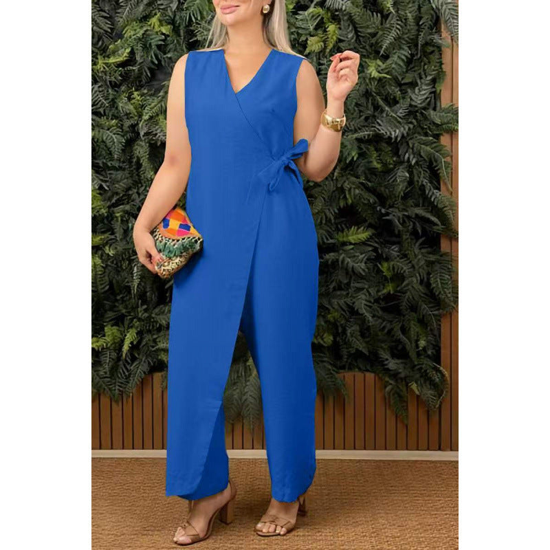 Levoire | Robe à bretelles Unicolore Décolleté en V Robe à bretelles Bleu