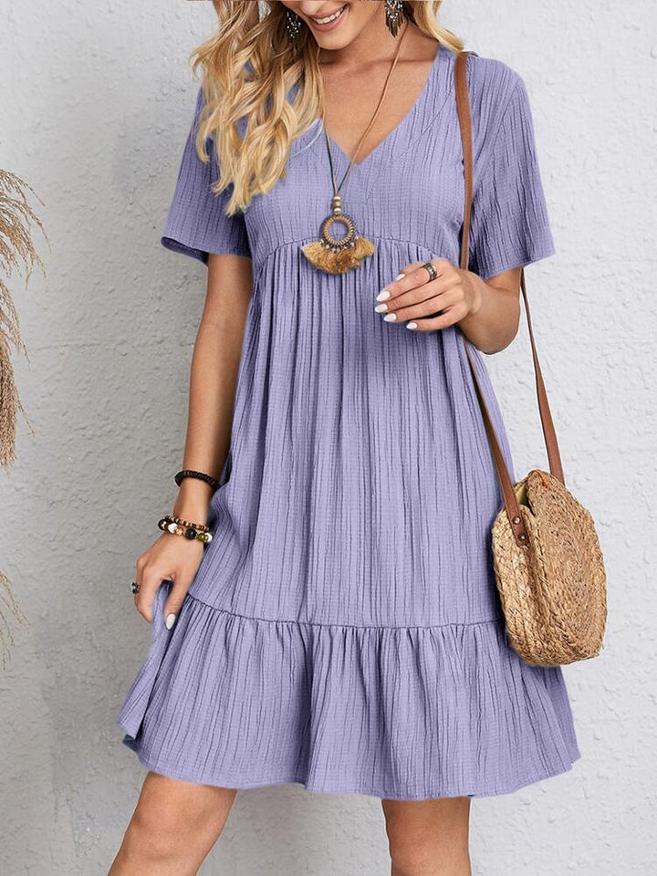 Robe en viscose décontractée pour femmes avec des fronces et un ourlet large Levoire