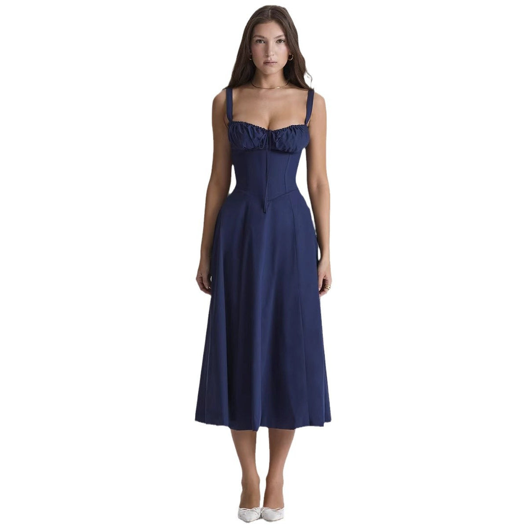 Robe maxi pour femmes avec corsage froncé et coupe élégante Levoire
