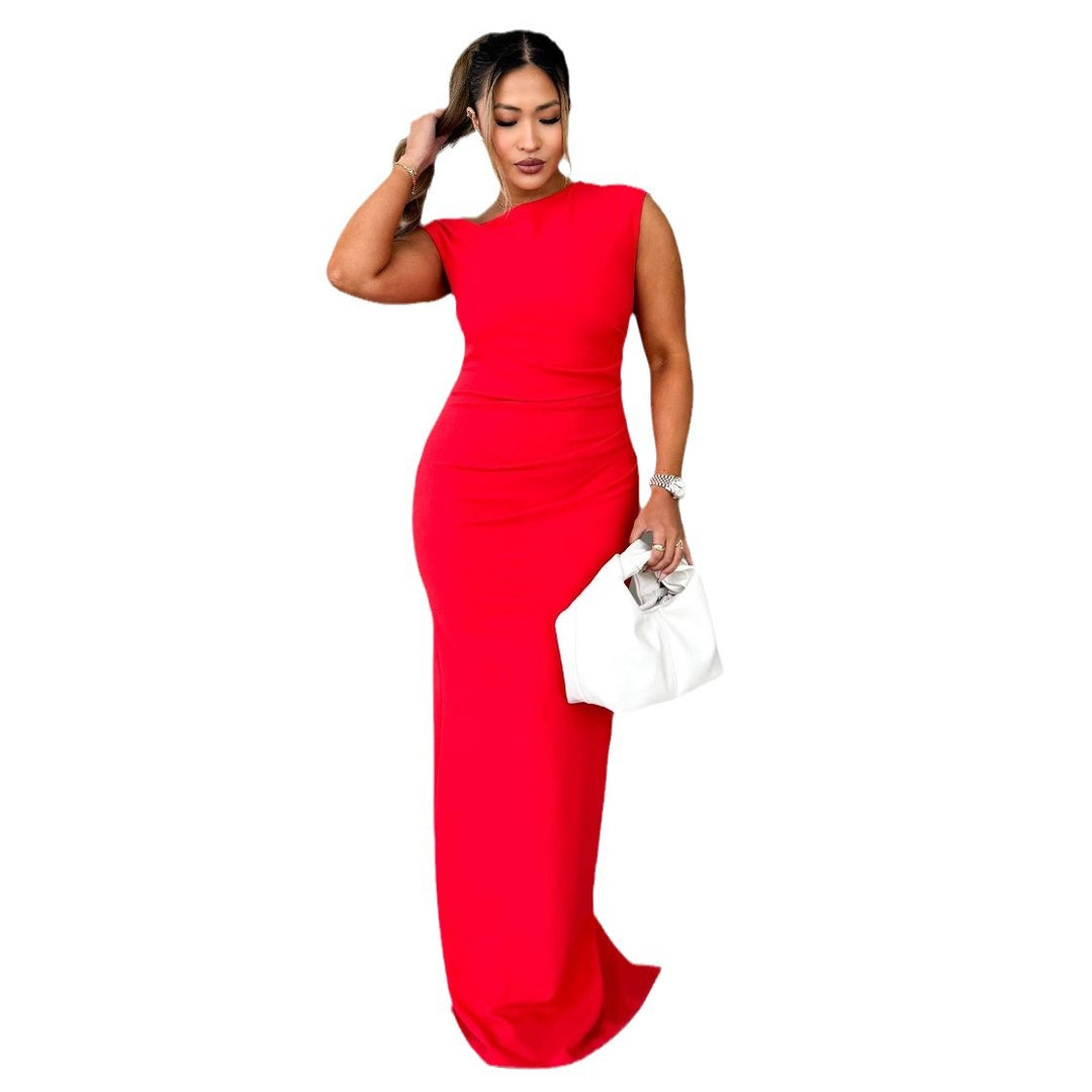 Robe maxi femme avec design ajusté et décolleté en cascade élégant Levoire