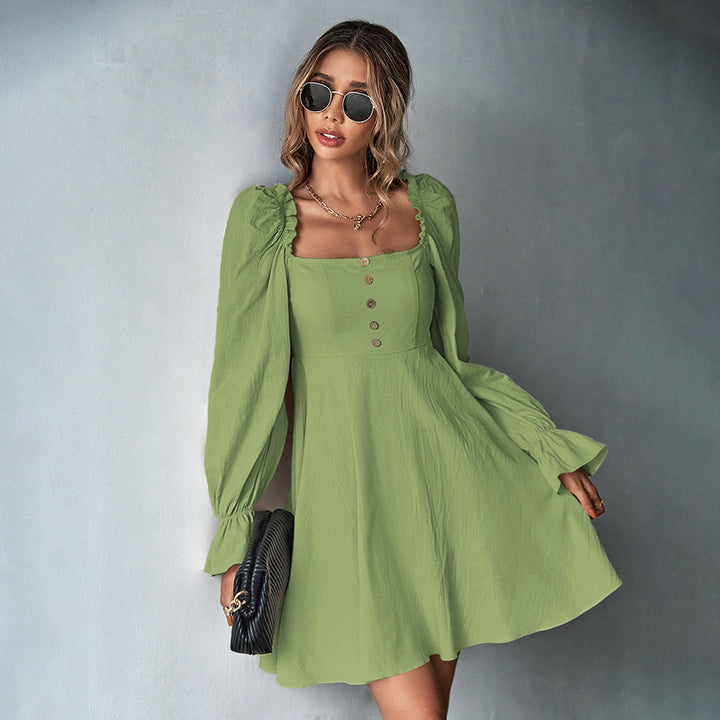 Robe mini femme avec manches ballon et détails de boutons Levoire
