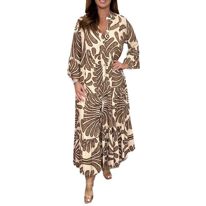 Levoire | Chic Détente Mode V-Encolure Viscose Robe Pleyseekleid