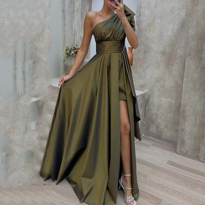 Levoire | Robe décontractée lumineuse élégante Olive vert