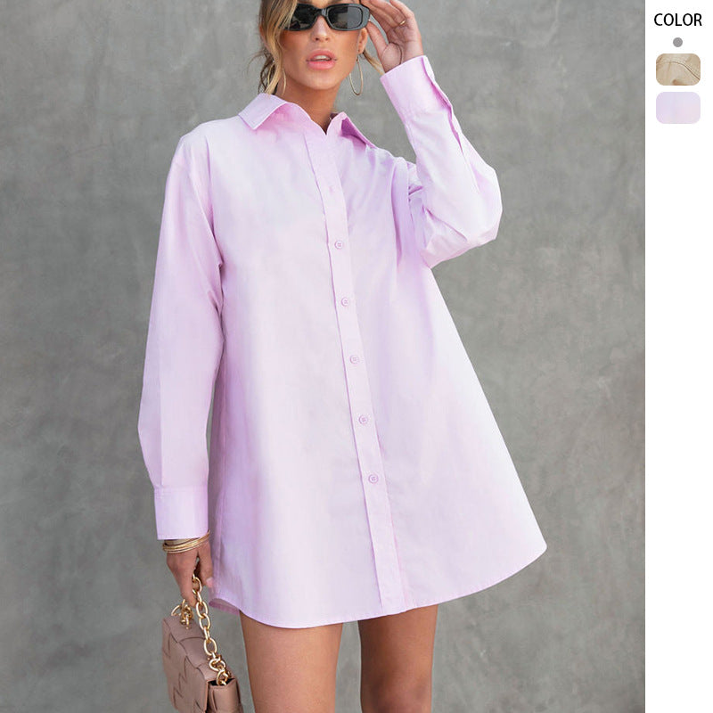 Blouse à manches longues pour femmes en coupe oversize avec poches poitrine confortables et design décontracté Levoire