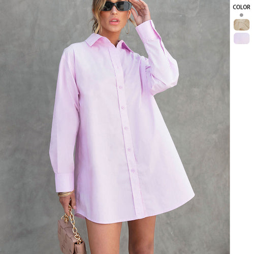 Blouse à manches longues pour femmes en coupe oversize avec poches poitrine confortables et design décontracté Levoire