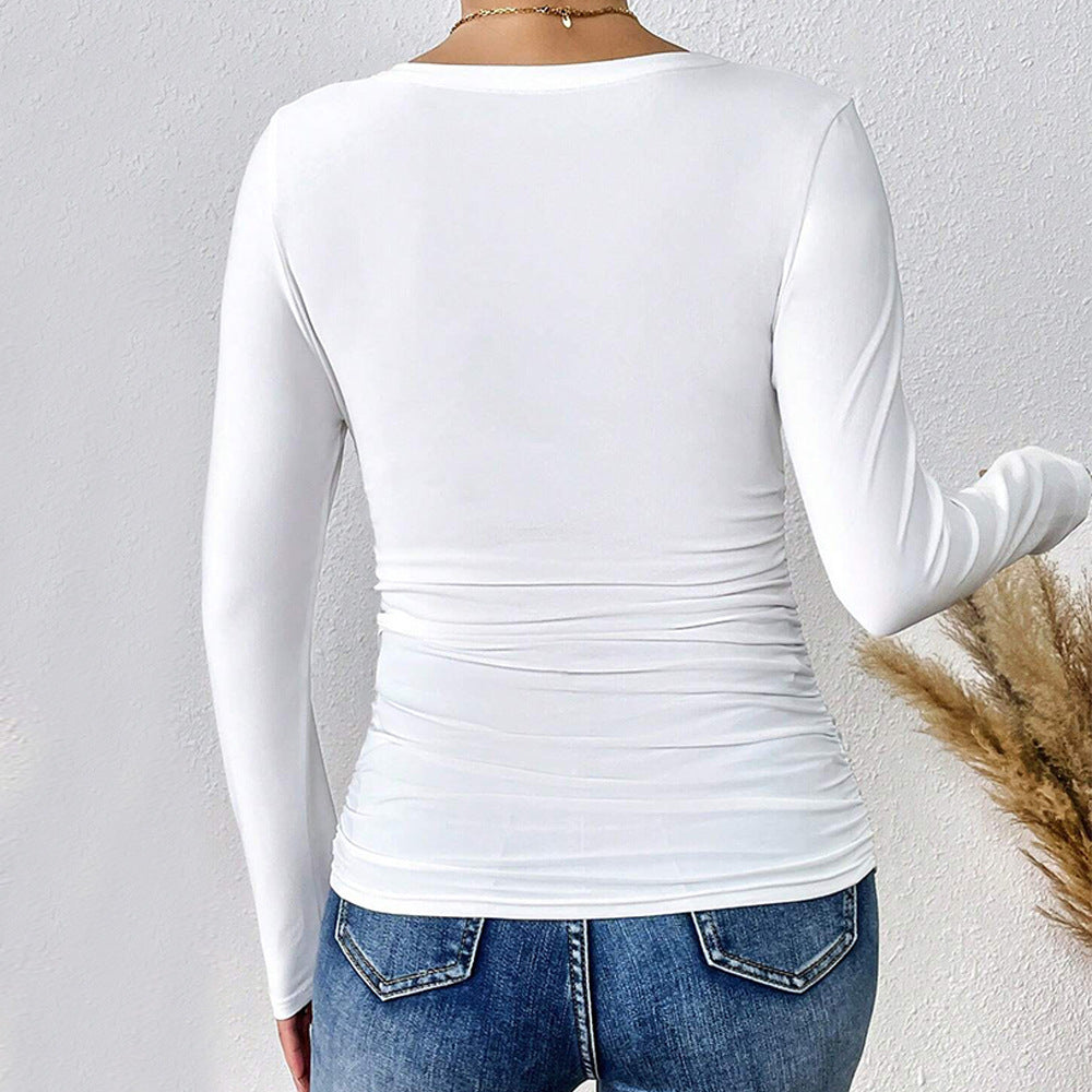 Body à manches longues pour femmes avec décolleté en V profond et design mettant en valeur la silhouette Levoire