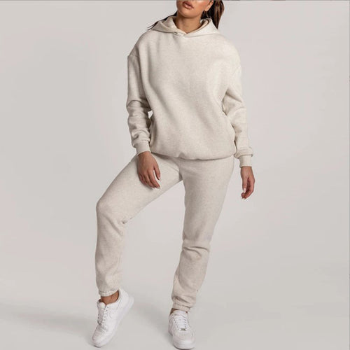 Ensemble de sweat à capuche décontracté pour femmes avec poches pratiques et taille élastique Levoire