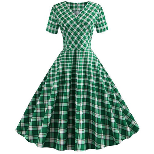 Robe trapèze pour femmes à motif à carreaux Levoire