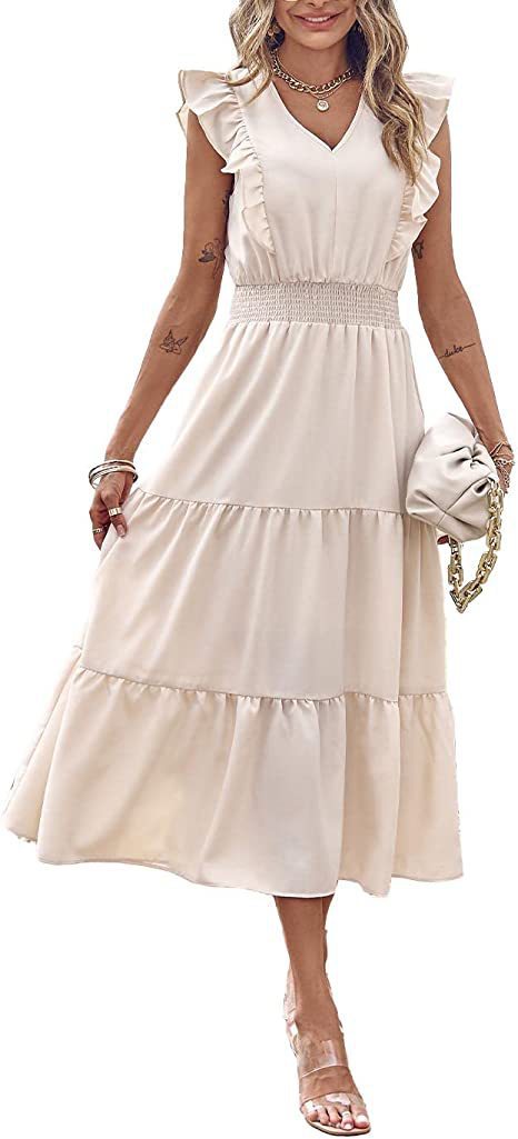 Robe à manches longues pour femmes avec manches bouffantes et jupe volumineuse Levoire