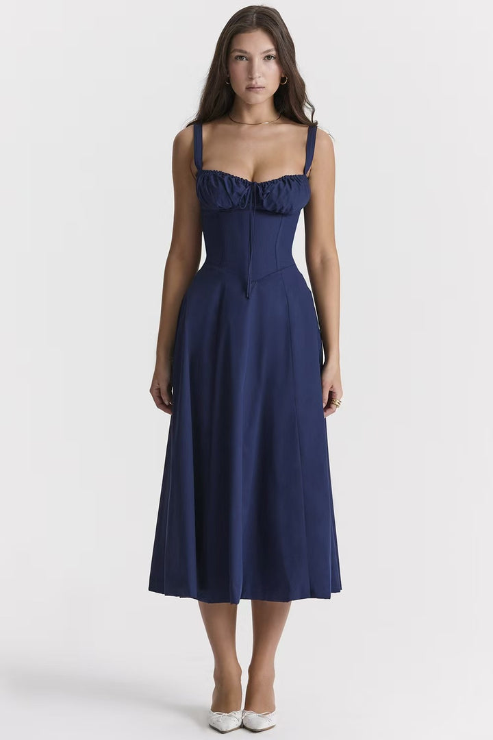 Robe maxi pour femmes avec corsage froncé et coupe élégante Levoire