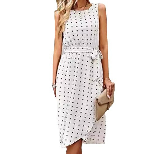 Robe portefeuille pour femme avec des points brillants et ceinture à la taille Levoire