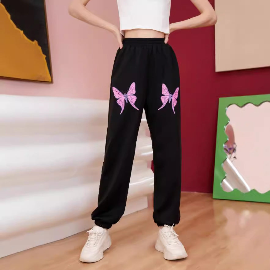 Pantalons de jogging pour femmes avec motif de papillon coloré Levoire