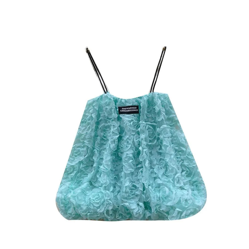 Levoire | Haut court avec des fleurs en 3D