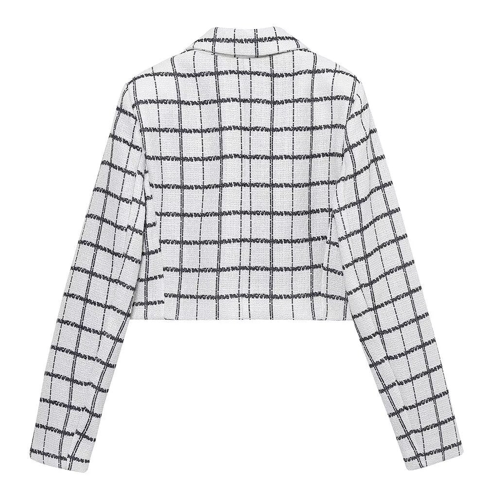 Levoire | Ensemble de Blazer à Carreaux Élégant et Jupe Mini