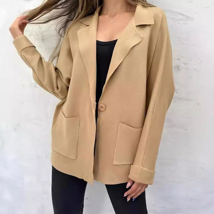 Veste blazer surdimensionnée pour femmes avec poches pratiques et coupe décontractée Levoire