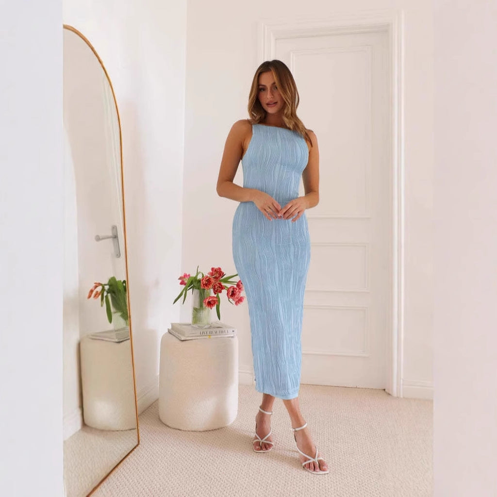 Robe maxi femme avec un design côtelé élégant et une silhouette ajustée Levoire