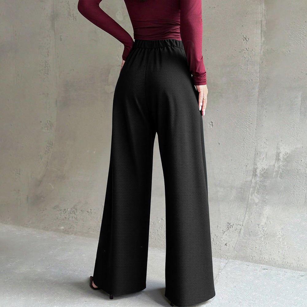 Pantalons palazzo taille haute pour femmes avec plis élégants Levoire