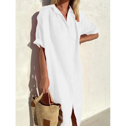 Levoire | Robe de poche Coton-lin Longue robe de poche Blanc